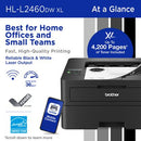 Brother HL-L2460DW XL Wireless Compact Monochrome Laser Printer