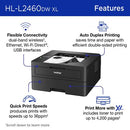 Brother HL-L2460DW XL Wireless Compact Monochrome Laser Printer